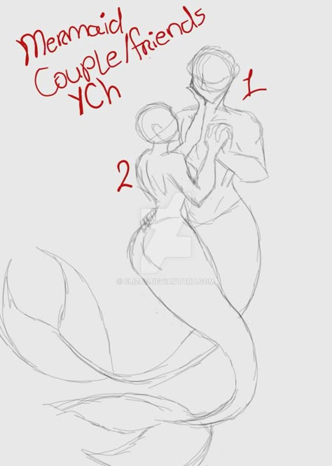 Coupe Mermaid & Merman Pose Mermaid Anatomy Poses, Merman Poses Drawings, Mermaid Base Drawing Male, Merman Body Base, Merman Sketch Poses, Mermaid Drawing Base Pose, Mermaid Couple Drawing, Mermaid Couple Poses, Mermaid Body Reference