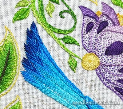 Hummingbird Wings, Jacobean Embroidery, Garden Embroidery, Thread & Yarn, Hand Embroidery Projects, Bird Embroidery, The Secret Garden, Thread Painting, Tail Feathers