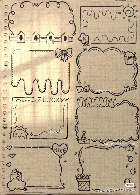 Cute Note Doodle Ideas, Doodle Ideas For Project, Idea To Write In Notebook, Ideas To Design Your Notebook, Poster Notes Ideas, Cute Notebook Ideas Writing, Cute Pics For Journal, Sketches And Doodles, Story Board Aesthetic