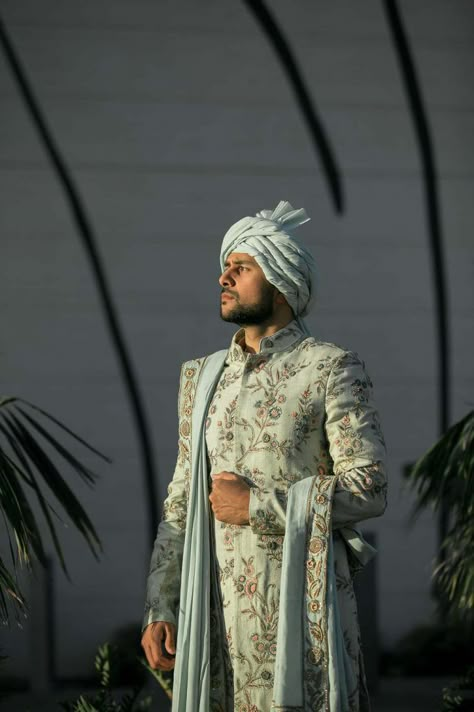 Indian Wedding Groom Poses, Groom Portraits Indian, Groom Solo Poses, Groom Shoot, Solo Poses, Bride Groom Photoshoot, Luxury Indian Wedding, Groom Sherwani, Sherwani For Men Wedding