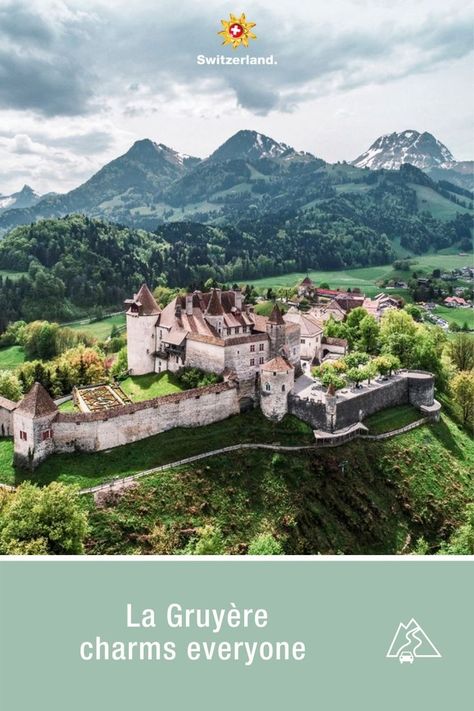 A picture-perfect medieval town on a small hill with a castle and three totally different museums: In Gruyères, 800-year-old regional history and culture meet Oscar-winning aliens and Buddhist sculptures. #IneedSwitzerland #SwissGrandTour📍La Gruyère © Fribourg Region and Switzerland Tourism, Published: June 2021 Gruyere Switzerland, Gruyeres Switzerland, Switzerland Tour, Switzerland Tourism, Small Castles, Beautiful Kittens, Winter Scenery, Enjoy Summer, A Castle