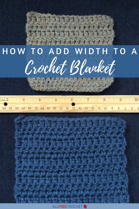 How to Add Width to a Crochet Blanket Adding Backing To Crochet Blanket, Single Bed Crochet Blanket Free Pattern, How To Add Width To Crochet Blanket, Single Bed Crochet Blanket Size, Crochet Weighted Blanket With Beads, How To Fix An Uneven Crochet Blanket, Crocheting Tutorials, Crochet Blanket Sizes, How To Make Frames