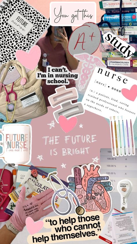 Nursing student life Nursing Students Wallpaper, Lpn Nursing Student, Nursing Wallpaper, Nursing School Inspiration, Nursing Goals, Nursing Motivation, Nursing School Essential, Nursing School Motivation, Nurse Study Notes