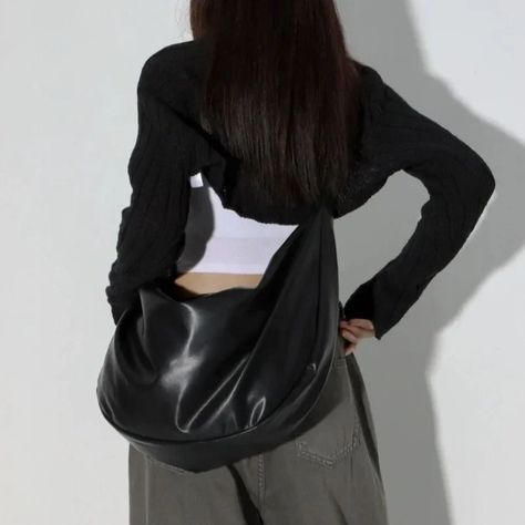 Big Black Shoulder Bags for Women Large Hobo Shopper Bag Solid Color Quality Soft Leather Crossbody Designer Shoulder Bag, Leather Tote Bags, Travel Tote Bag, Shoulder Bags For Women, Leather Handbags Crossbody, Black Shoulder Bag, Designer Shoulder Bags, Casual Tote, Tote Bag Leather