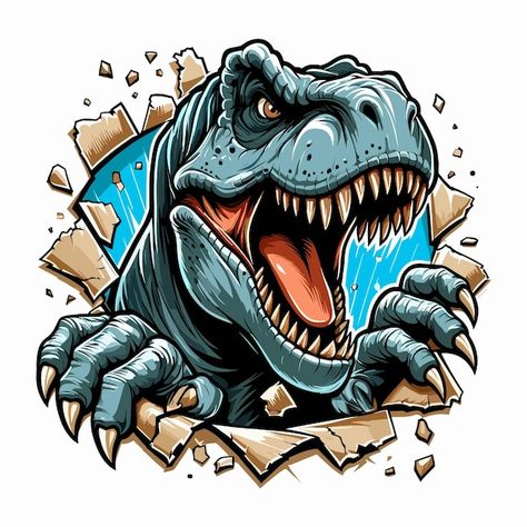 Cute T Rex Drawing, Tyrannosaurus Rex Art, T Rex Drawing, T-rex Art, Dinosaur Vector, Cute T Rex, Animal Reference, Pinterest Ideas, Torn Paper