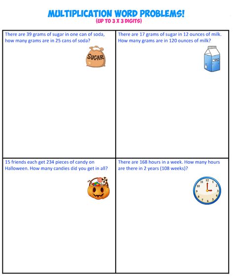 Challenge your students with these fun, free multiplication word problems- these go up to 3X3 digits! Multiplication Word Problem Worksheets, Multiplication Division Word Problems, Multiplication And Division Word Problem Key Words, Multiplication And Division Word Problem, Mixed Fractions Worksheets, Synthetic Division, Repeated Addition Word Problems, Multiplication And Division Worksheets, Math Maze