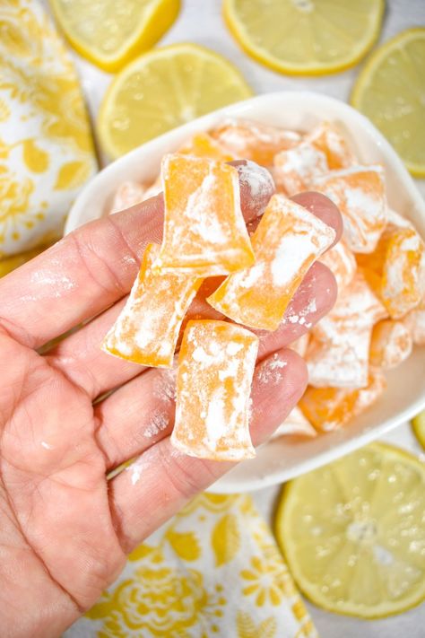 An old-fashioned lemon drops hard candy recipe, made with or without citric acid. Lemon Hard Candy Recipe, Lemon Drops Candy, Lemon Candy Recipe, Healthy Candy Recipes, Hard Candy Recipe, Hard Candy Recipes, Healthy Candy, Chocolate Candy Recipes, Lemon Drops