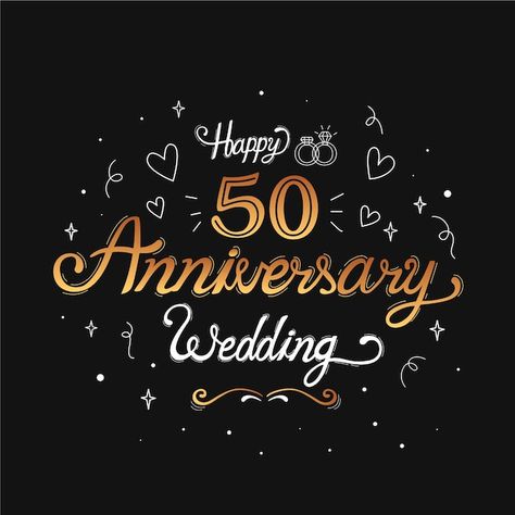 Free vector hand drawn golden wedding an... | Free Vector #Freepik #freevector #wedding-love #wedding-anniversary #golden-wedding #wedding-lettering Anniversary Letter, Happy 50th Anniversary, Diwali Images, Golden Wedding Anniversary, Golden Anniversary, Happy 50th, Golden Wedding, Happy Birthday Gifts, 50th Wedding Anniversary