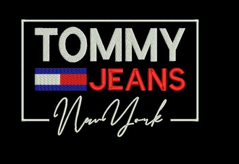 a logo of tommy hilfiger brand with some writting of "TOMMY JEANS NEW YORK" Tommy Hilfiger Logo Design, Tomy Hilfiger, Dont Touch My Phone Wallpaper, Shirt Sticker, Embroidery Digitizing, Tommy Hilfiger T Shirt, Hip Hop Art, Tommy Hilfiger Logo, Machine Embroidery Projects