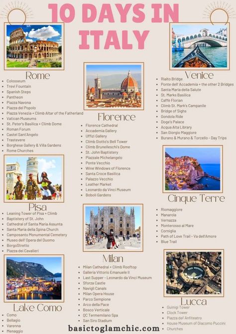 Speed-Running Italy in 10 Days - Basic To Glam Chic Travels Italy Itinerary 10 Days, 10 Days In Italy, Florence Cathedral, Doges Palace, Piazza Del Popolo, Uffizi Gallery, Italy Itinerary, Glam Chic, Vatican Museums