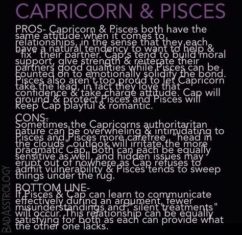 Pisces & Capricorn. This is us ♥ Capricorn Pisces Relationship, Capricorn Men And Pisces Women, Pieces And Capricorn Relationship, Pisces And Capricorn Relationships, Capricorn And Pisces Compatibility, Female Pisces, Capricorn And Pisces, Capricorn Men, Capricorn Things