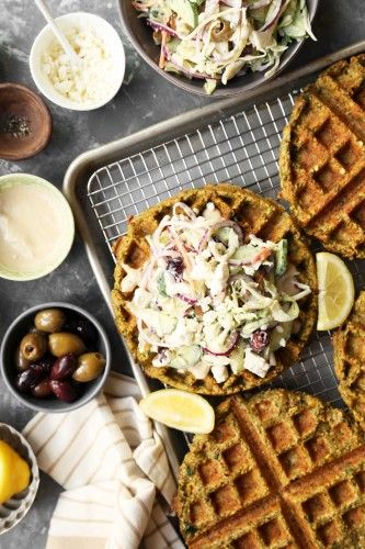 Mediterranean Slaw, Falafel Waffles, Falafel Waffle, Food Food Recipes, Waffle Recipe Healthy, Homemade Falafel, Waffle Ingredients, Slaw Recipe, Vegetarian Cabbage