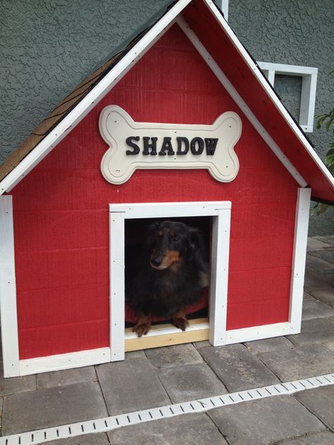 Custom Dog House Dog House Painting Ideas, Custom Dog Houses, House Name Signs, Dog Grooming Shop, Outdoor Dog House, Grooming Shop, Door Entrance, Outdoor Paint, Dog Door