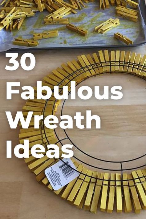 Open your door ever day with a smile with these adorable wreath inspirations! #diy #diywreaths #wreaths #doors Outside Fall Decor, Homemade Wreaths, Clothes Pin Wreath, Diy Crafts To Do, Diy Door, Fun Diy Crafts, Wreath Ideas, Handmade Home Decor, Diy Wreath