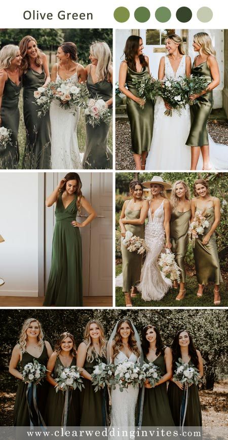 Olive Greenery Inspired Wedding Ideas that You Can’t Miss in 2022 – Clear Wedding Invites Olive Sage Bridesmaid Dresses, Green Theme Bridesmaid Dresses, Bridesmaid Dresses January Wedding, Wedding Color Olive Green, Olive Color Scheme Wedding, Green Dress Palette, Green Olive Dress For Wedding, Greenery Wedding Color Scheme, Olive Wedding Palette