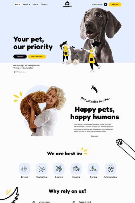 Petmania is more than just a WordPress theme; it's a vibrant online space designed specifically for pet lovers, groomers, and businesses dedicated to pet care. 
.#LandingPageDesign #WebsiteDesign #IdeasForLandingPages #InspiringLandingPages #BusinessLandingPage Elementor Pro Website Design, Pet Care Website Design, Veterinarian Website, Animal Website, Dog Websites, Grooming Salons, Pet Care Business, Palm Springs Hotels, Shop Website