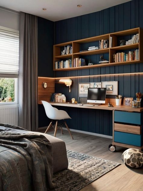 8 Year Boy Room Ideas, Older Boys Bedroom Ideas, Older Boys Bedrooms, Boys Bedroom Storage, Modern Boys Rooms, Boy Bedroom Ideas, Teenager Bedroom Design, Blue Boys Bedroom