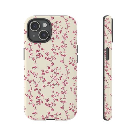 🌺🌸 Welcome the beauty of spring with our Petal Promenade Phone Case! This delightful design features an allover pattern of delicate cherry blossoms or similar floral branches in shades of pink against a soft beige background, creating a romantic and feminine aesthetic. 🌷🌸 📱 Dual-layer design ensures extra durability and protection. 📱 Supports wireless charging (excluding MagSafe). 📱 Available in a glossy or matte finish for a stylish look. 📱 Clear, open ports for easy connectivity. 📱 Ma Phone Case Business, Dream Bags, Allover Pattern, Pretty Phone Cases, Floral Branch, Phone Stuff, Soft Beige, Hard Phone Cases, Layer Design