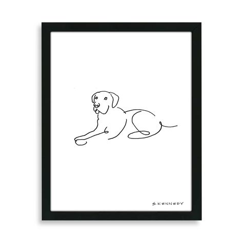 Framed Labrador Retriever Line Drawing Labrador Retriever Art, Labrador Retriever Dog, Dog Tattoo, Dog Tattoos, Love Drawings, Art Plastique, Image Hd, I Love Dogs, Pitbull