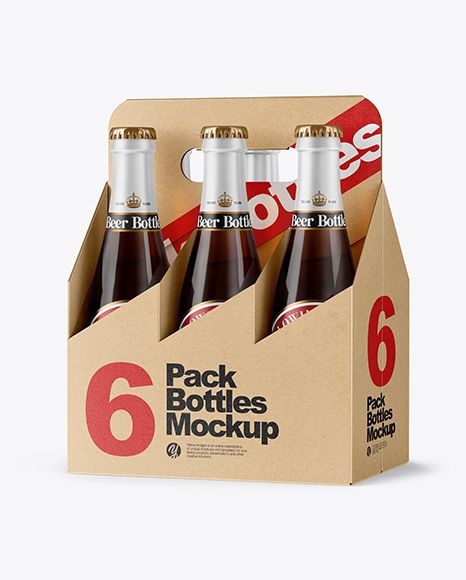 Kraft 6 Pack Beer Bottle Mockup Beer 6 Pack Design, Beer Bottle Carrier, Beer Pack, Beer Bottle Holder, Beer Packaging Design, Packaging Bottle, Free Psd Design, Packaging Template, Paper Mockup