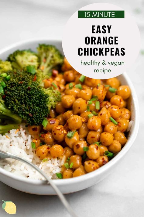 Chick Pea Rice Bowl, Chickpea And Chicken Recipes, Meals With Chickpeas, Orange Chickpeas, Chickpea Ideas, Cauliflower Bowls, Chickpea Dishes, Chickpea Buddha Bowl, 10 Minute Dinner