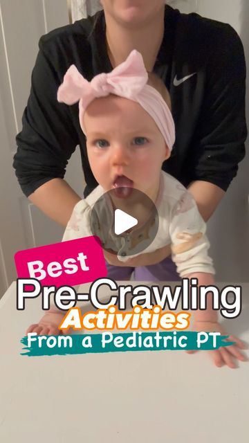 Megan Comens, PT, DPT on Instagram: "Pushing up onto all 4s (quadruped) normally happens around 7-8 months. Crawling typically happens around 9-10 months. 

These are AVERAGES! Some babies do these earlier and some later. Don’t rush baby, but if you are looking for fun activities to work on crawling, try these! 🩶

👋🏼Hi! I’m Megan and I’m a pediatric doctor of physical therapy and mom of 2 here to provide information on gross motor development to parents and other therapists to help build strong and confident kids.❤️

#pediatricpt #simpleplayideas #pediatricphysicaltherapy #reelsinstagram #parentingtip #precrawling #crawlingbaby #grossmotordevelopment #babyexercise #newdad #newmomlife #quadruped #crawling" Gross Motor Activities For Babies, Help Baby Crawl, Crawling Activities, Pediatric Doctor, Gross Motor Development, Pediatric Physical Therapy, Doctor Of Physical Therapy, Mom Of 2, Baby Workout