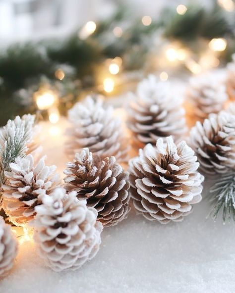 Lady pours bleach over pine cones, creates a frosted winter wonderland centerpiece Winter Wonderland Centerpieces, Old Glass Bottles, Cone Crafts, Artificial Snow, Dried Berries, Metallic Spray Paint, Old Towels, Cones Crafts, Pine Cone Crafts