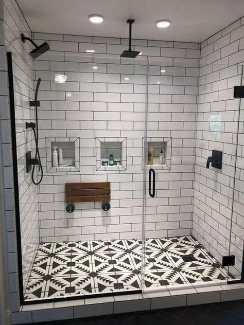 Bilik Mandi, Farmhouse Bathroom Design, Bathroom Design Trends, Bathroom Remodel Designs, Bathroom Remodel Shower, Bathroom Reno, Basement Bathroom, Bad Design, Bathroom Trends