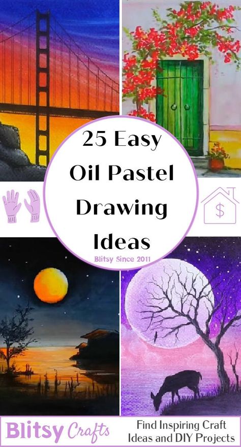 25 Easy Oil Pastel Drawing Ideas - How to Draw Art Ideas Using Oil Pastels, Basic Oil Pastel Art, Ideas For Oil Pastel Drawings, Colored Pencil Art Drawings Easy, Beginner Pastel Drawings, Oil Pastel Mountains Easy, Step By Step Oil Pastel Art For Beginners, Pastel Sketch Ideas, Soft Pastel Drawing Ideas Beautiful