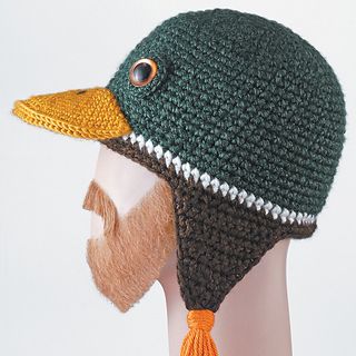 Crocheted Animal Hats Free Patterns, Crochet Hunters Hat, Silly Crochet Hats Free Pattern, Crochet Bird Hat, Crochet Hat Animal, Funny Crochet Hats, Hats Patterns Free, Crochet Duck Hat, Fun Crochet Hats