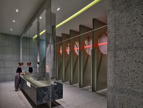 Interior Design Toilet, Unisex Toilets, Toilet Design Modern, Lavatory Design, Public Toilet, Restroom Design, The Bund, Public Bathrooms, Washroom Design