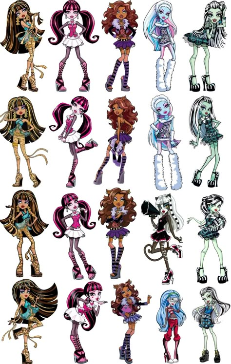 All The Monster High Characters, Monster High Character Sheet, Venus Mcfly Trap Monster High, Monster High Characters Drawings, Monster High Stickers Printable, Monster High Dolls Dress To Impress, How To Draw Monster High, Monster High Reference, Monster High Art Style