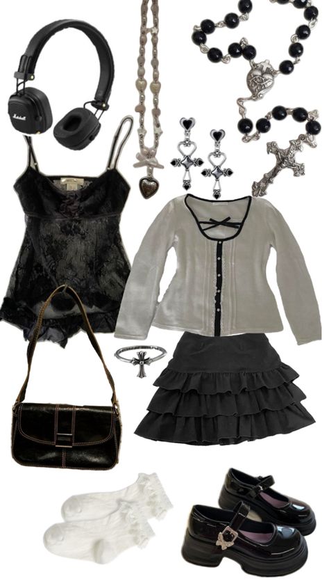 Goth Old Money, Dark Coquette Outfits, Old Money Aesthetic Outfit, Coquette Outfits, Coquette Core, Dark Coquette, Artsy Outfit, Alt Outfits, Miniskirt Outfits