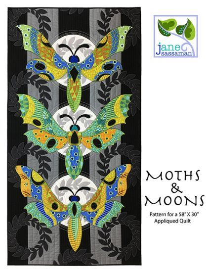 Moths & Moons Quilt Pattern - Moths & Moons from Jane Sassaman - quilt artist, fabric designer, author and teacher Jane Sassaman, Camper Quilt, Creative Confidence, Moon Quilt, Fiber Art Quilts, Moth Art, Butterfly Quilt, Moon Pattern, Contemporary Quilts