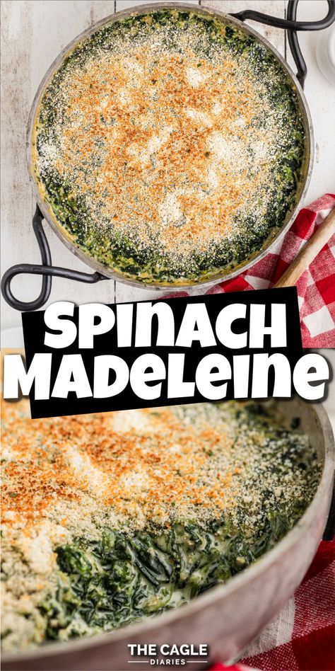 Spinach Madeline, Madelines Recipe, Spinach Cooked, Southern Thanksgiving Recipes, Southern Side Dishes, Southern Dinner, Southern Breakfast, Spinach Casserole, Cheesy Spinach