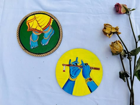 Shree Krishna
Flute
Krishna feet 
Krishna hands Krishna Hand With Flute, Krishna Charan, Krishna Hand, Mdf Art, Pichwai Art, Cd Painting, Cute Easy Paintings, Rakhi Making, Feather Drawing