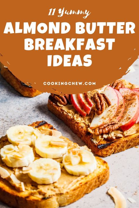 Breakfast With Almond Butter, Bagel With Almond Butter, What To Do With Almond Butter, Almond Butter Recipe Breakfast, Almond Butter Breakfast Ideas, Almond Butter Breakfast, Almond Butter Toast, Almond Butter Banana Bread, Almond Butter Snacks