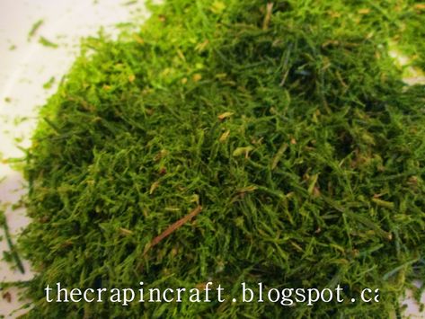 This DIY tutorial can be used to create realistic looking fake moss. To make this tutorial you will need:       A Pine tree  A pair of prun... Faux Moss Diy, Enchanted Forest Decorations, Fake Moss, Stone Garden Statues, Diy Recycled Projects, Fairytale House, Alice Tea Party, Faux Moss, Holiday Club