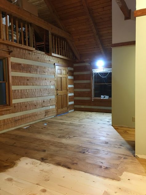 DIY Wide Plank Pine Floors [Part 2 The Finishing] Pine Plank Floors, Cabin Flooring, Cheap Wood Flooring, Vintage Wood Floor, Cheap Hardwood Floors, Plywood Floors, Wood Floor Stain Colors, Modern Wood Floors, Bamboo Wood Flooring