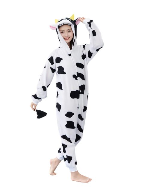 PRICES MAY VARY. Material: Flannel fabric with higher fiber density, lint-free, fluffy and super soft and skin-friendly,comfortable to wear. Cosplay Look: The cute cartoon animal onesie has the tail, eyes and nose,like real animals .These Adults animal pajamas are designed with buttons for free opening and closing. Pockets on both sides allow you to store small things like your phone, keys and more. Multi-purpose: Pajamas, Sleepwear,Jumpsuit,Clothing, Performance clothes, Christmas costumes, Hal Onesies Halloween, Animal Onesies, Real Animals, Cow Costume, Animal Onesie, Animal Pajamas, Halloween Pumpkin Designs, Halloween Onesie, Christmas Onesie