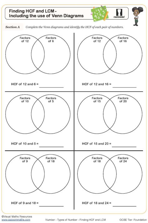 Common Factors Worksheet, Hcf And Lcm Activity For Class 5, Hcf And Lcm Worksheet For Class 5, Hcf Worksheets, Hcf And Lcm Worksheet, Factors And Multiples Worksheet, Year 9 Maths Worksheets, Hcf And Lcm, Highest Common Factor