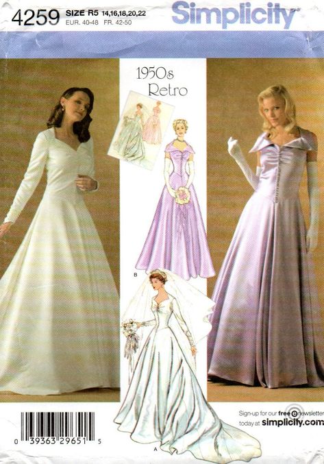 Bridal Dress Patterns, 1950s Style, Bridal Dress, Wedding Gown, Dress Patterns, Sewing Pattern, Wedding Dresses, Wedding Dress, Sewing