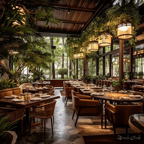 Brunch Restaurant Interior, Rustic Modern Restaurant, Colonial Style Restaurant, Bar With Plants, Interior Design Rustic Modern, African Restaurant Design, Rustic Restaurant Interior Design, Italian Cafe Interior, Italian Restaurant Interior Design