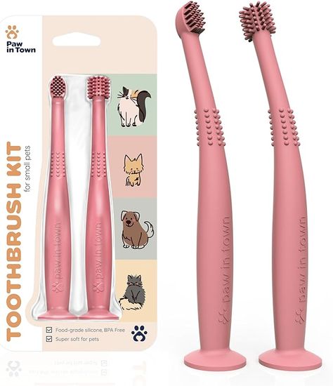 PawInTown Silicone Cat Toothbrush Set – 2 MiniHead Brushes – Kitten/Cat Dental Care, Cat Teeth Cleaning, Pet Care, Cat Necessities, Cat Tooth Brushing Kit, Pet Toothbrush for Cat (Blushing Flamingo) : Amazon.co.uk: Pet Supplies Cat Necessities, Cat Brushing Teeth, Pet Toothbrush, Cat Toothbrush, Cat Teeth, Puppy Things, Pink Apartment, Cat Bedroom, Tooth Brushing