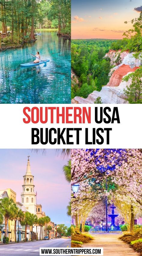 Southern Vacation Spots, Southern Getaways, Trip Bucket Lists, Southern Road Trips, Usa Places, South Usa, Southern Usa, Vacay Ideas, Usa Bucket List