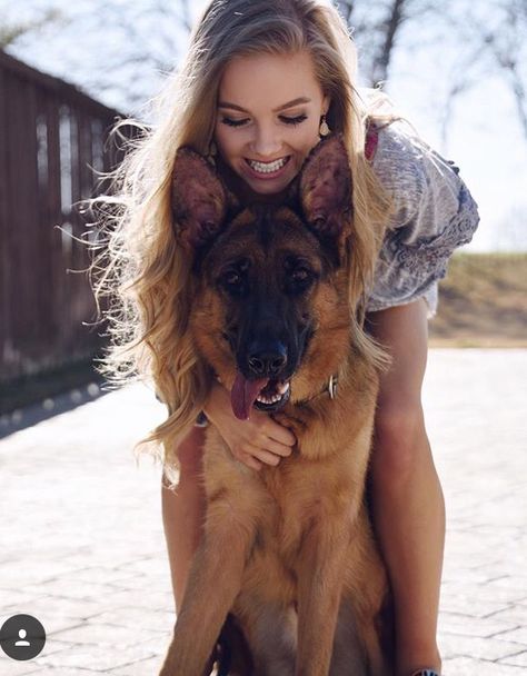 Picture idea German Shepherd Photoshoot With Owner, Dog Photoshoot Ideas With Owner, Pet Photography Poses, Dog Photography Poses, Puppy Announcement, Mama Photo, German Shepherd Pictures, Photos With Dog, Senior Photo Poses