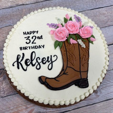 Country Music Birthday Cake, Western Themed Birthday Cake, Western Sheet Cake, Spring Cookie Cake, Cowgirl Boot Cake, Vaquero Cake, Cowboy Boot Cake, Western Birthday Cakes, Cowgirl Birthday Cakes