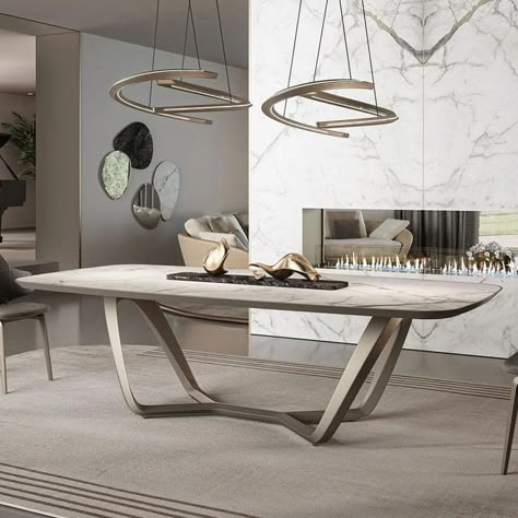 Sign 72 Dining Table by Reflex Angelo Modern Luxury Dining Table, Luxury Dining Table, Credenza Design, Luxury Modern Furniture, Elegant Dining Room, Contemporary Furniture Design, Sideboard Designs, Marble Dining, Luxury Dining