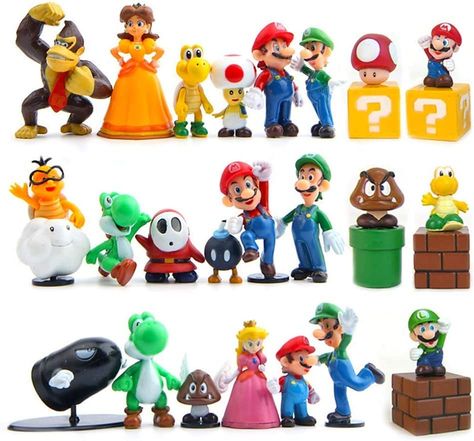 Mario Action Figures, Super Mario Toys, Cakes Christmas, Mario Toys, Lego Mario, Drawing Rooms, Birthday Cartoon, Kids Fans, Super Mario Brothers