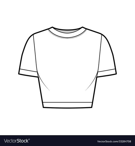 Crop Top Technical Drawing, Crop Top Flat Sketch, Crop Top Template, Crop Top Drawing, Top Flat Sketch, Basic Top Outfit, Crop Top Mockup, T Shirt Sketch, Ramadan Cards